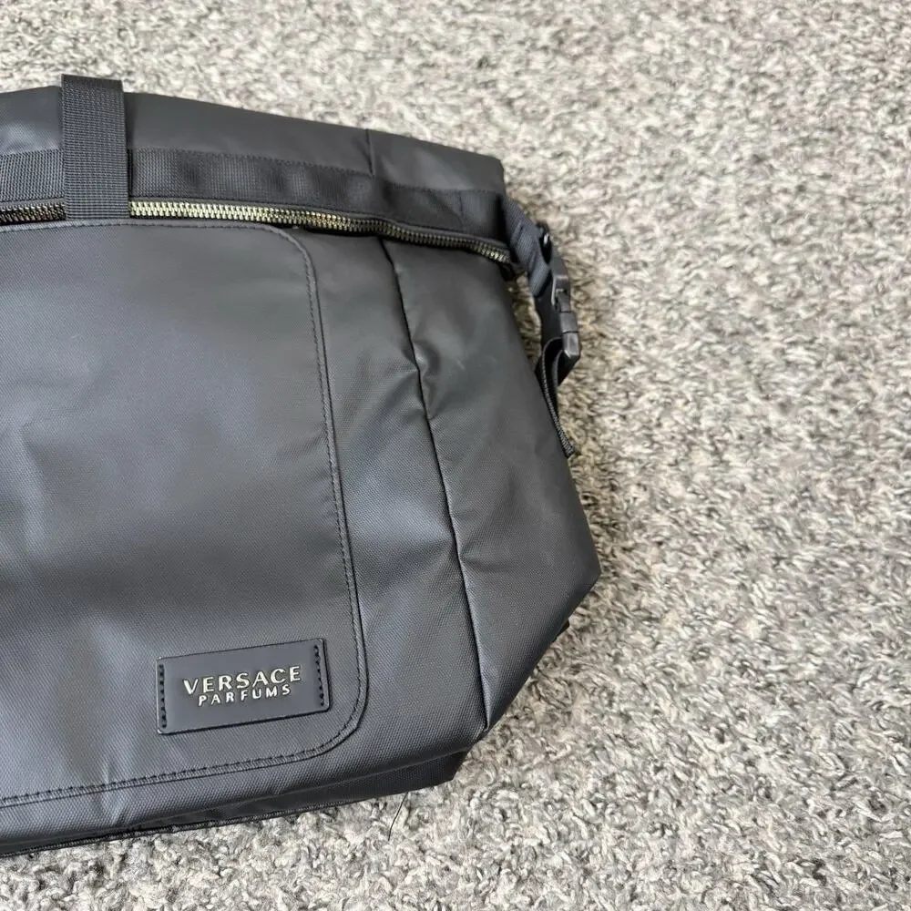 Versace Parfums Rider Black Gold Backpack Shoulder Bag Travel Gym Work Commute